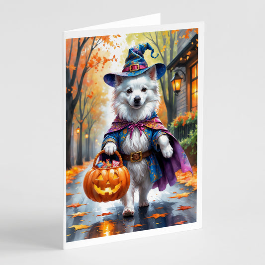 Buy this American Eskimo Halloween Trick or Treat Greeting Cards Pack of 8