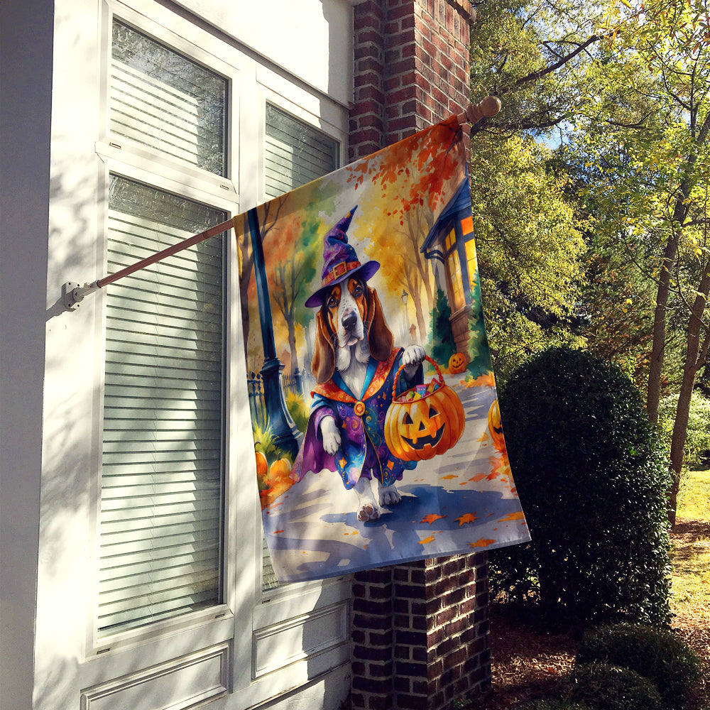 Basset Hound Halloween Trick or Treat House Flag