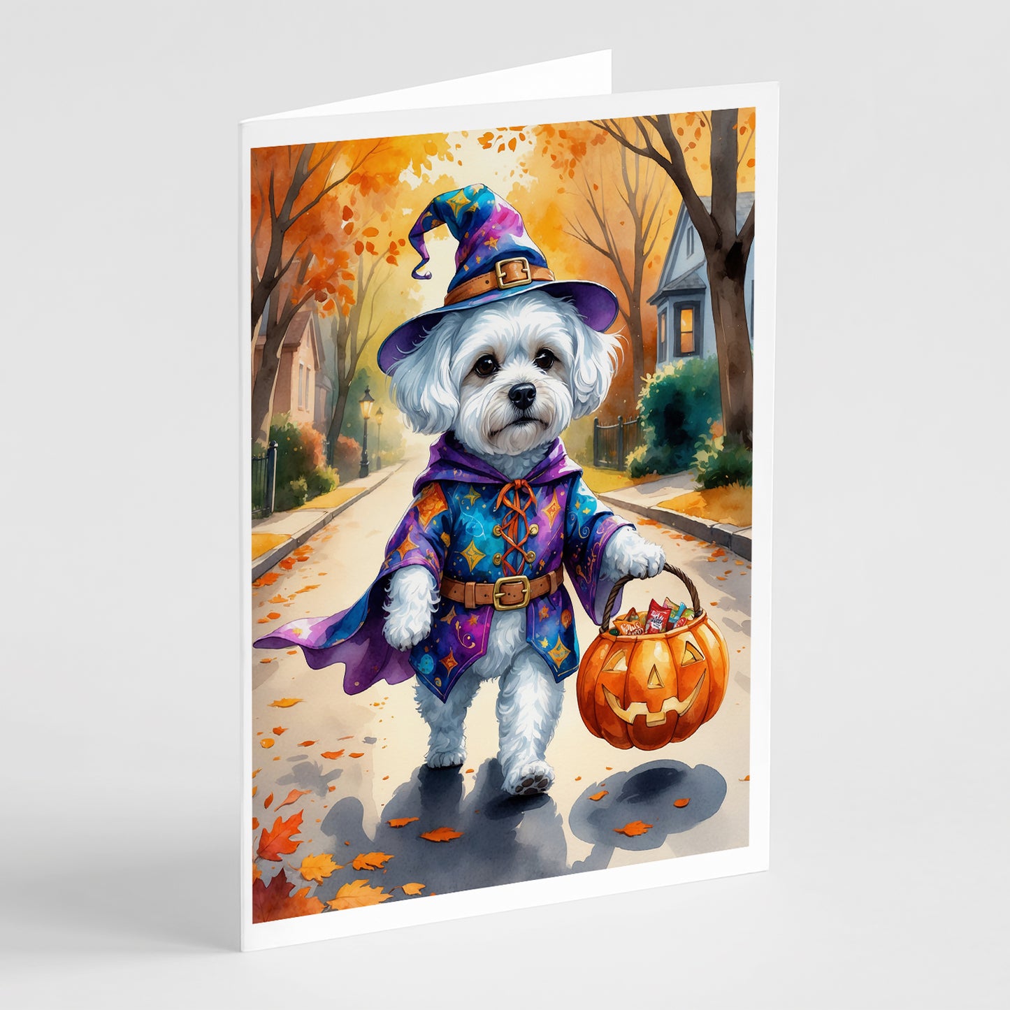 Buy this Bichon Frise Halloween Trick or Treat Greeting Cards Pack of 8