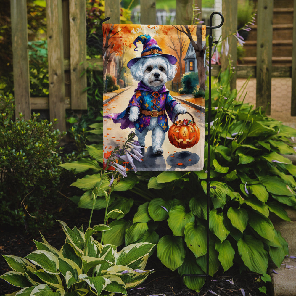 Bichon Frise Halloween Trick or Treat Garden Flag