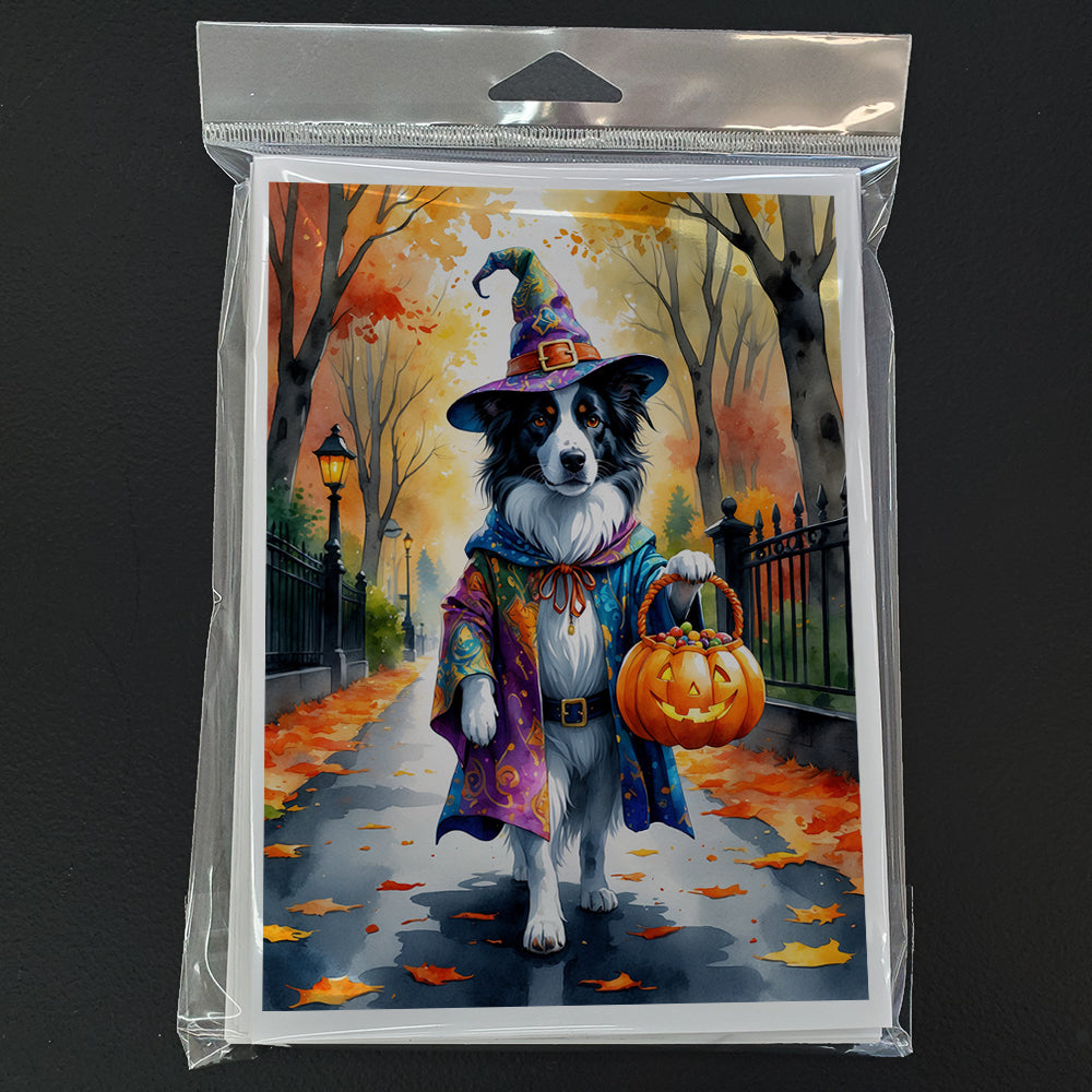 Border Collie Halloween Trick or Treat Greeting Cards Pack of 8