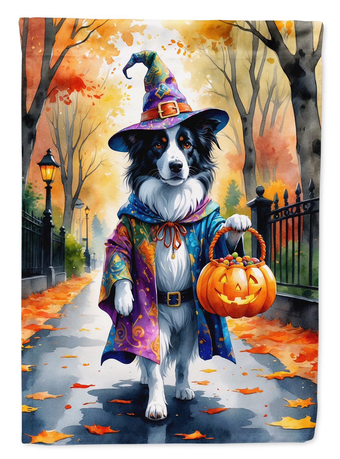 Buy this Border Collie Halloween Trick or Treat Garden Flag
