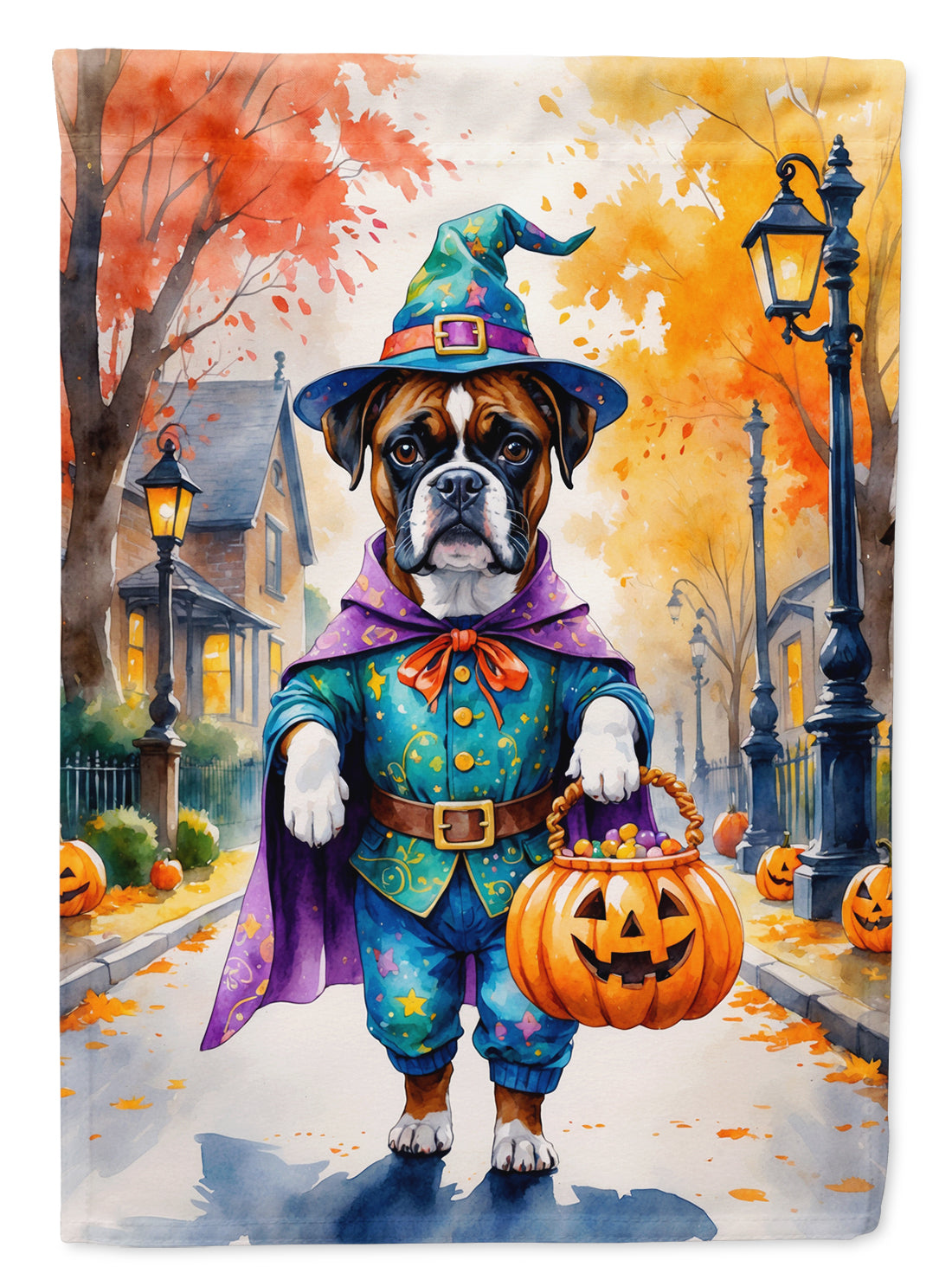 Buy this Boxer Halloween Trick or Treat House Flag