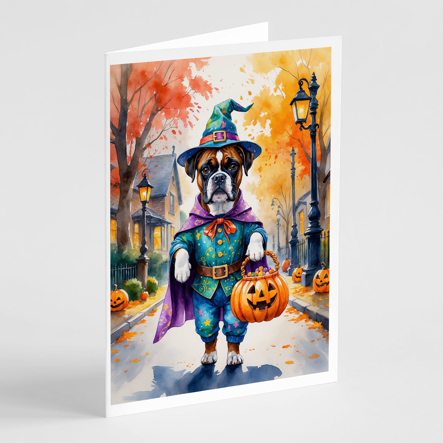 Buy this Boxer Halloween Trick or Treat Greeting Cards Pack of 8