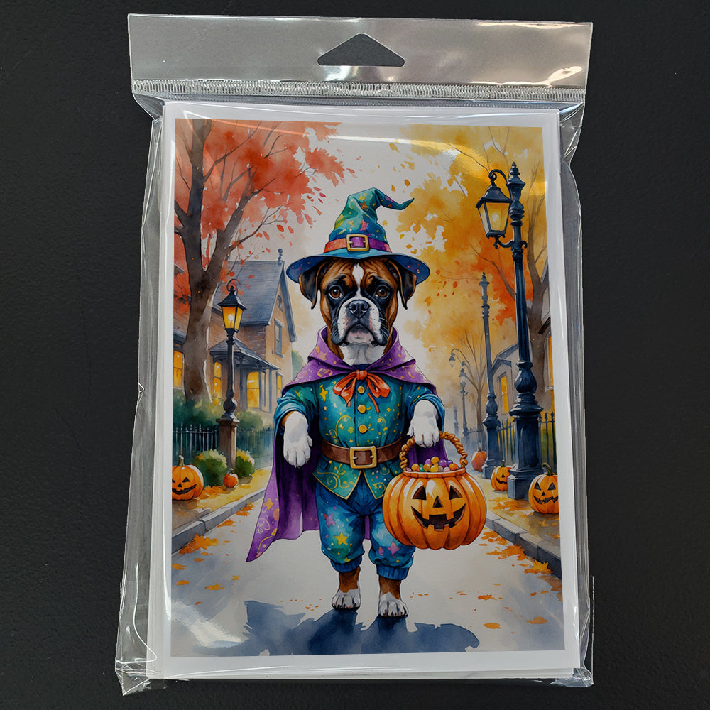 Boxer Halloween Trick or Treat Greeting Cards Pack of 8