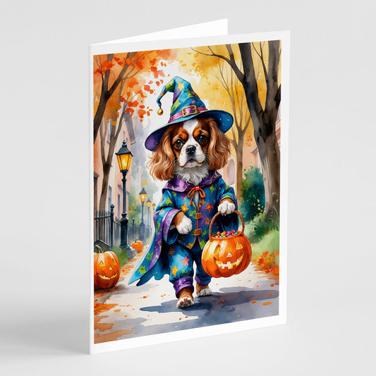 Buy this Cavalier Spaniel Halloween Trick or Treat Greeting Cards Pack of 8