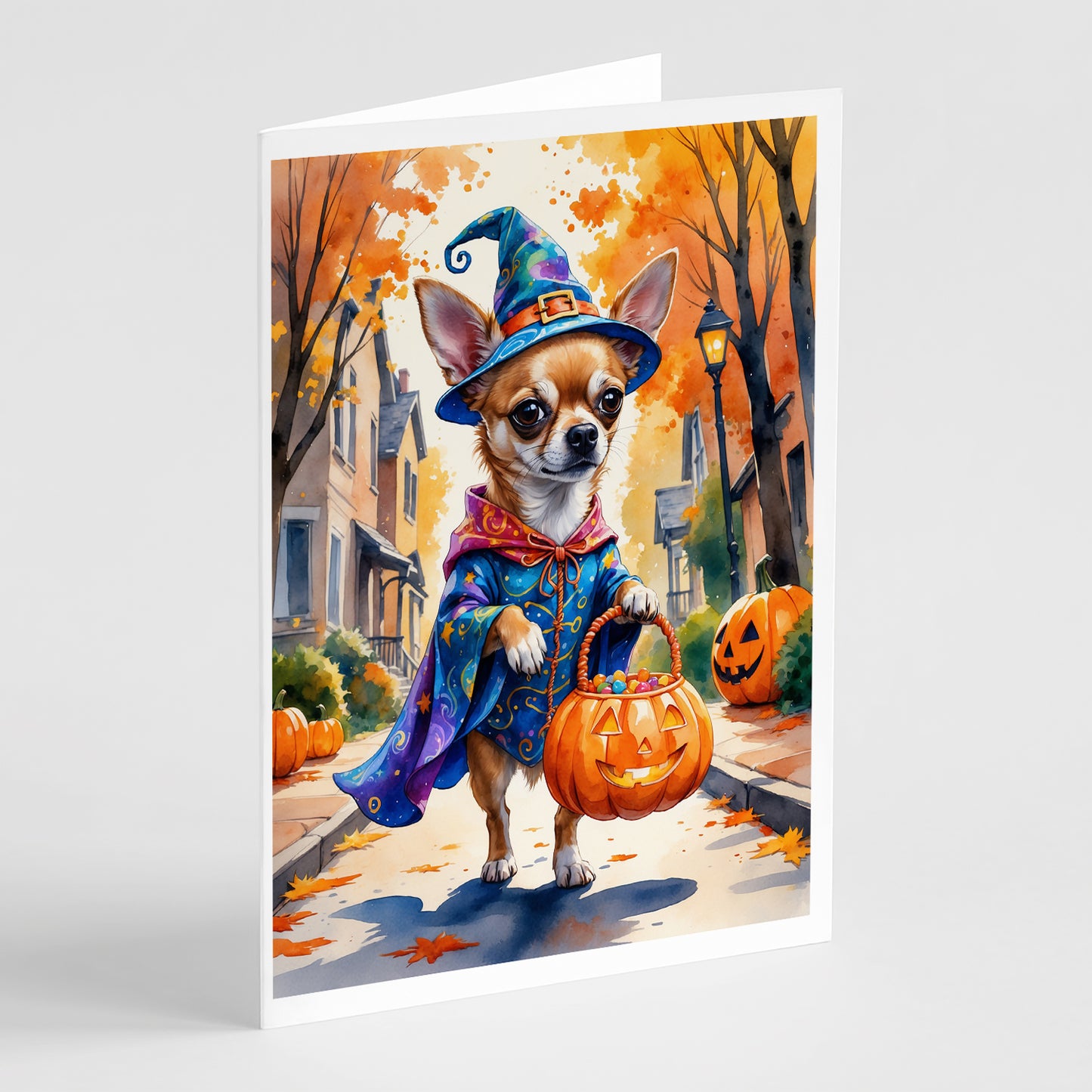 Buy this Chihuahua Halloween Trick or Treat Greeting Cards Pack of 8