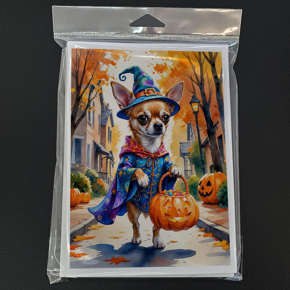 Chihuahua Halloween Trick or Treat Greeting Cards Pack of 8