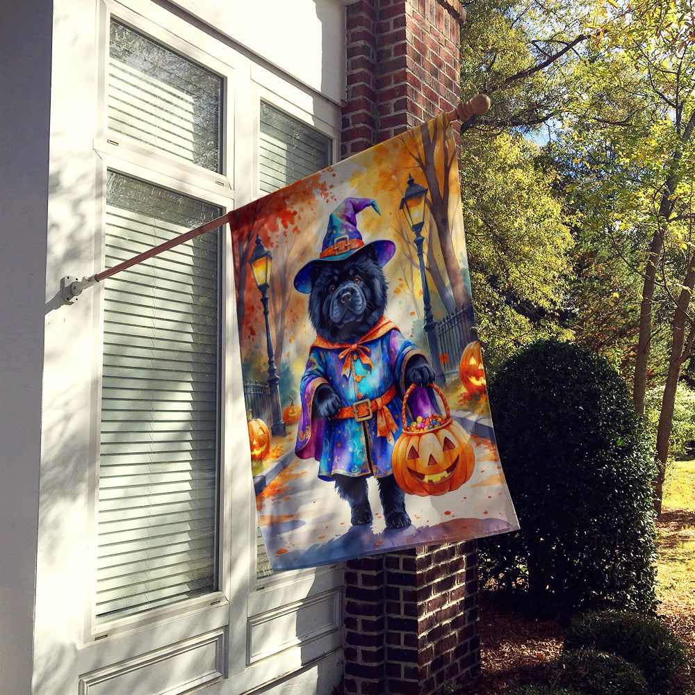 Black Chow Chow Halloween Trick or Treat House Flag