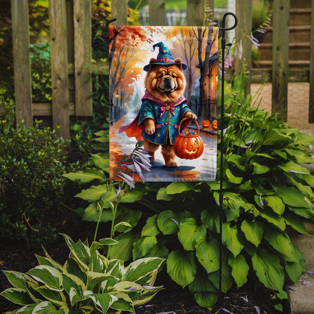 Chow Chow Halloween Trick or Treat Garden Flag