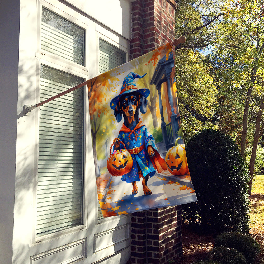 Dachshund Halloween Trick or Treat House Flag