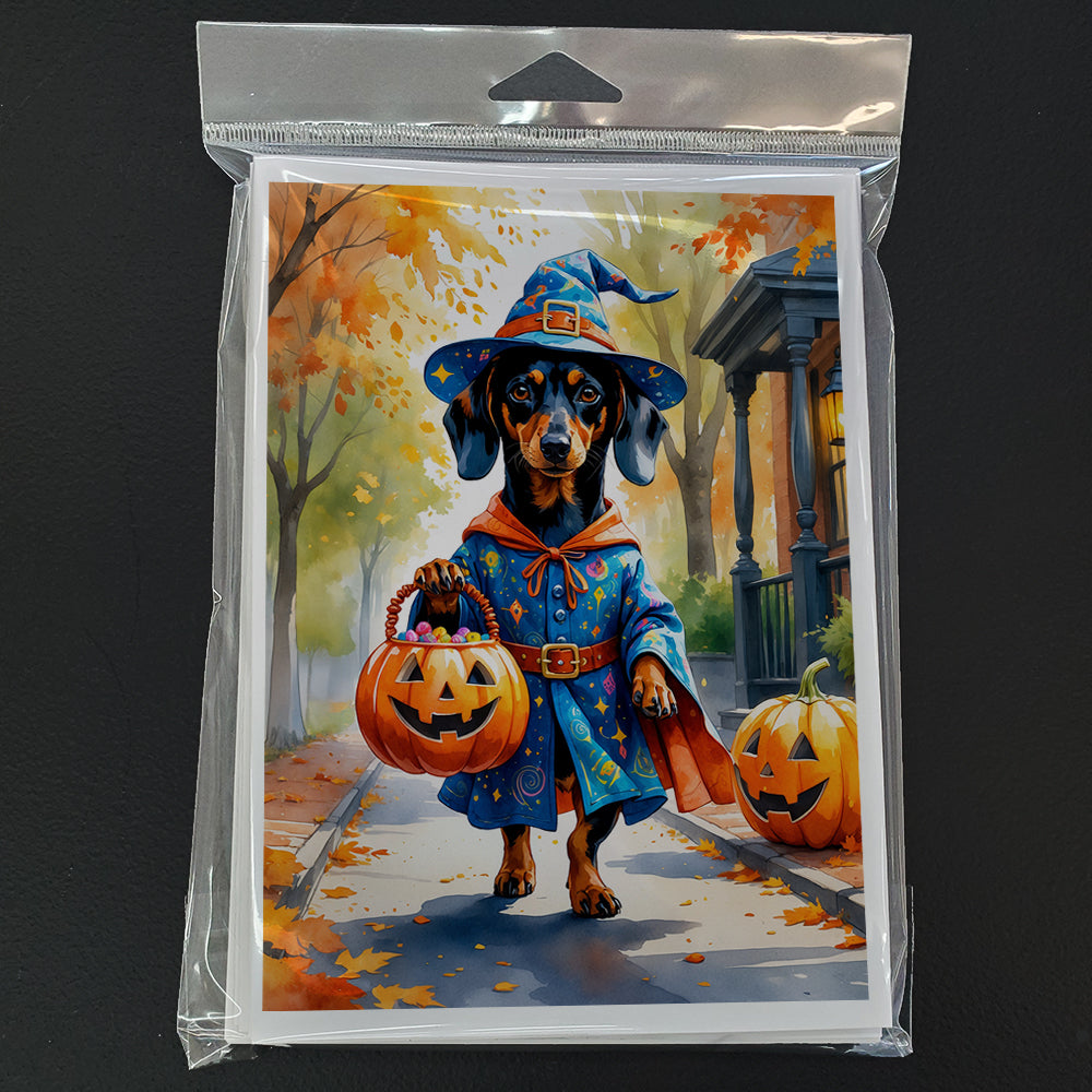 Dachshund Halloween Trick or Treat Greeting Cards Pack of 8