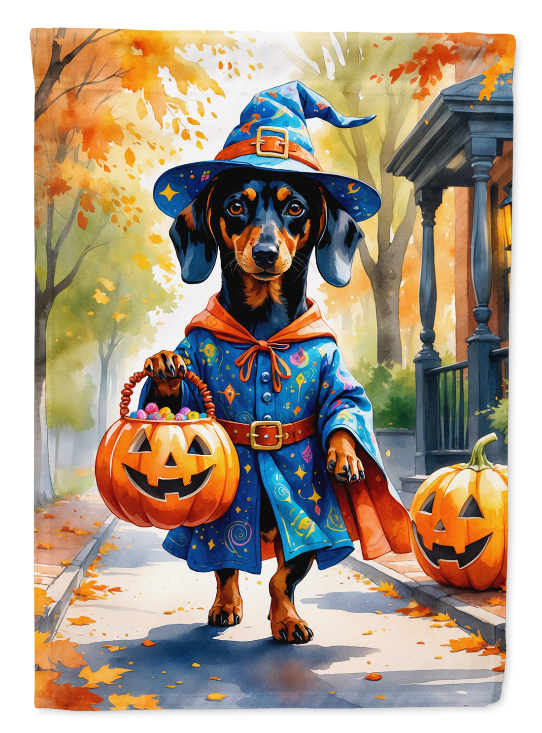 Buy this Dachshund Halloween Trick or Treat Garden Flag