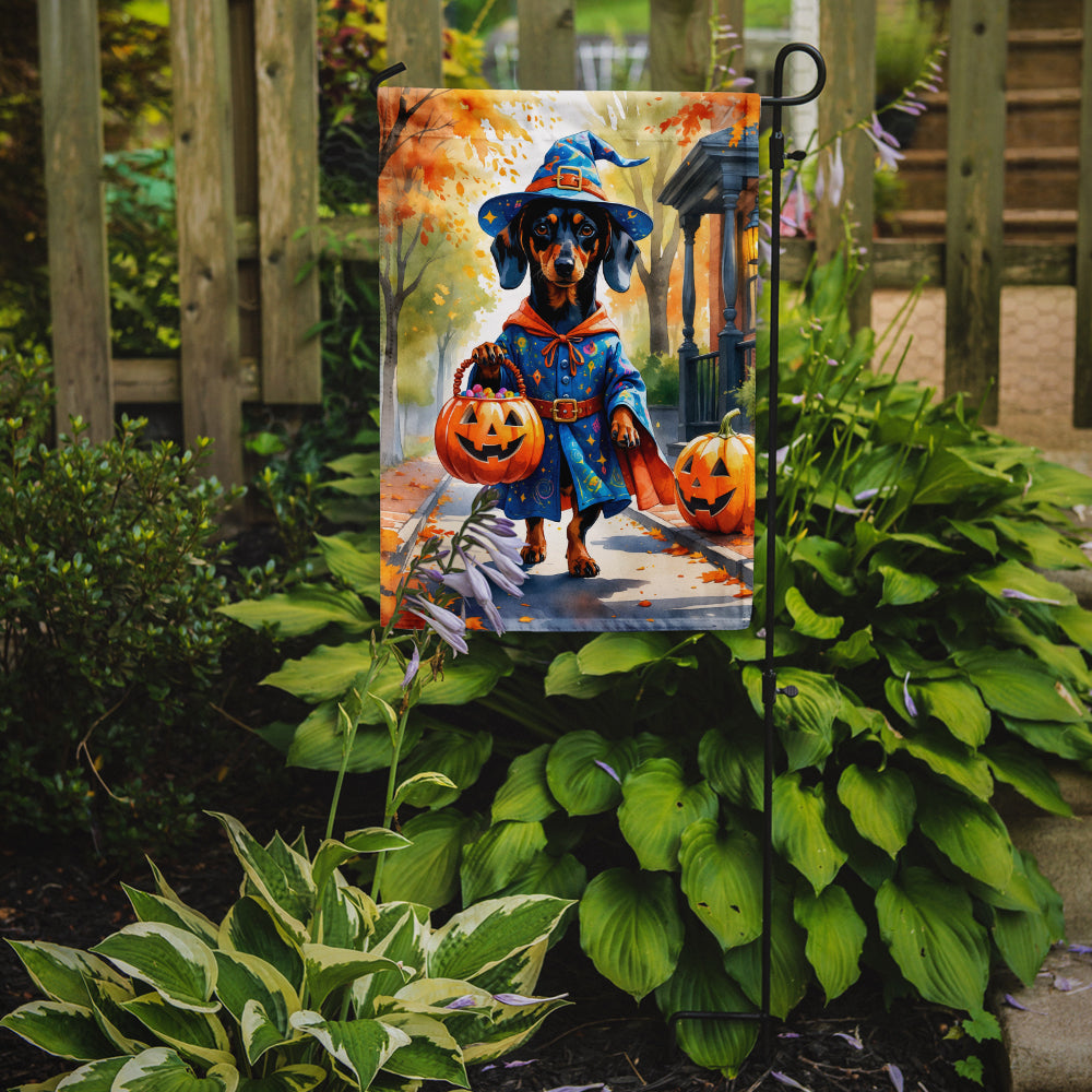 Dachshund Halloween Trick or Treat Garden Flag