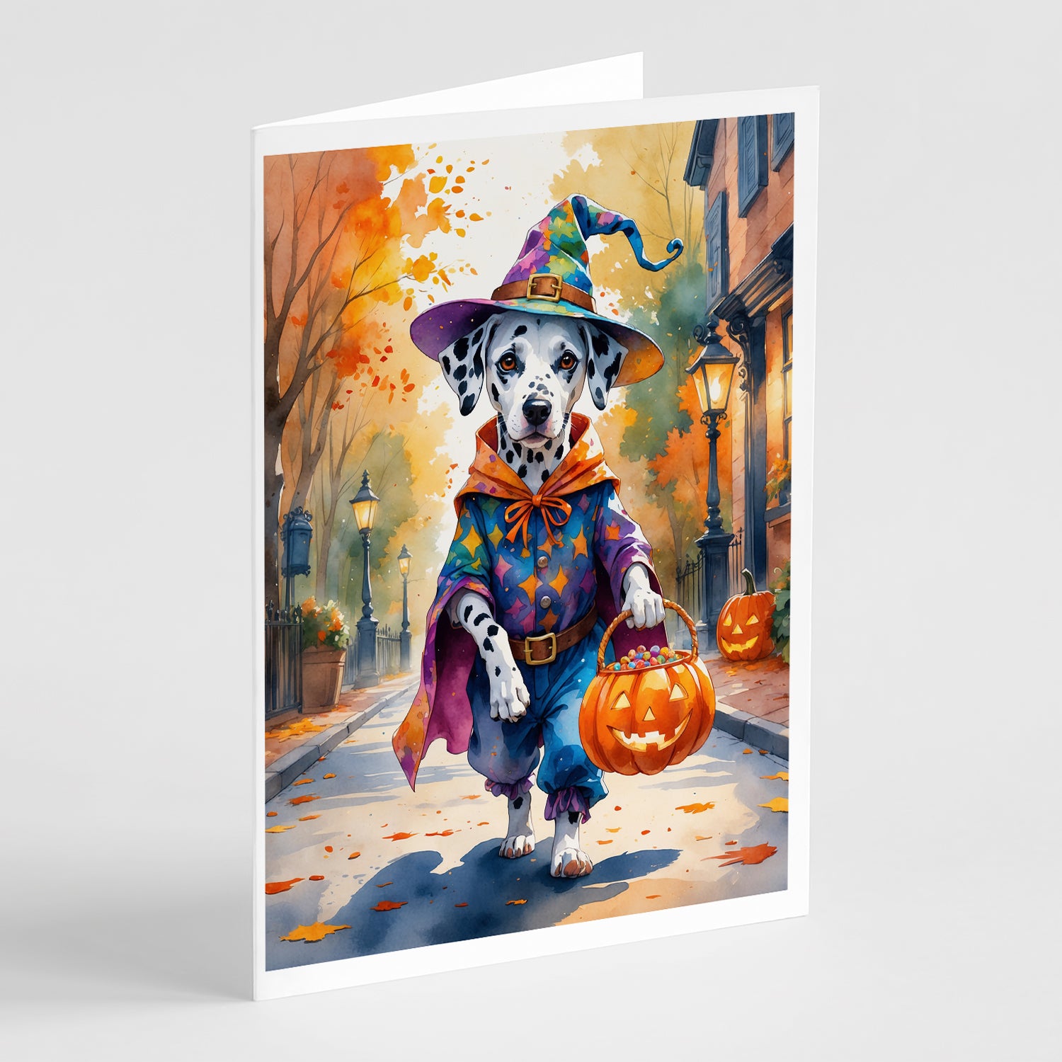 Buy this Dalmatian Halloween Trick or Treat Greeting Cards Pack of 8
