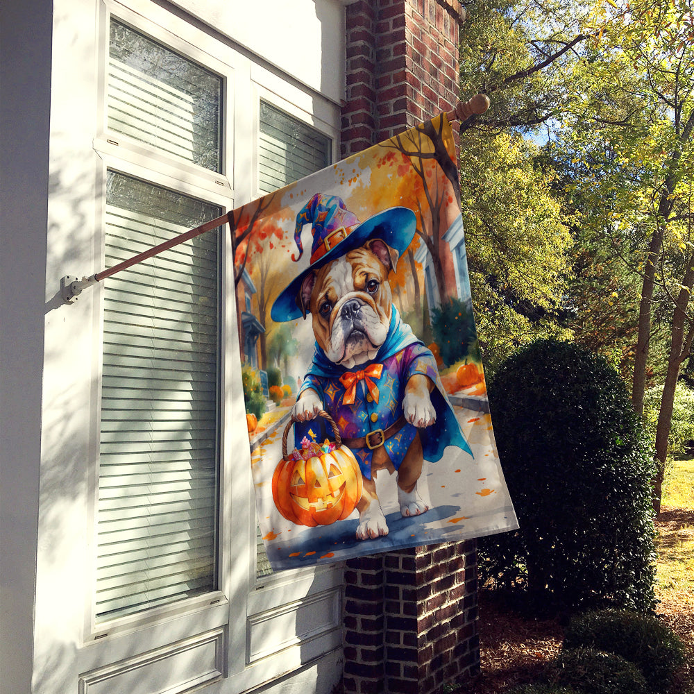 English Bulldog Halloween Trick or Treat House Flag