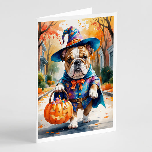 Buy this English Bulldog Halloween Trick or Treat Greeting Cards Pack of 8