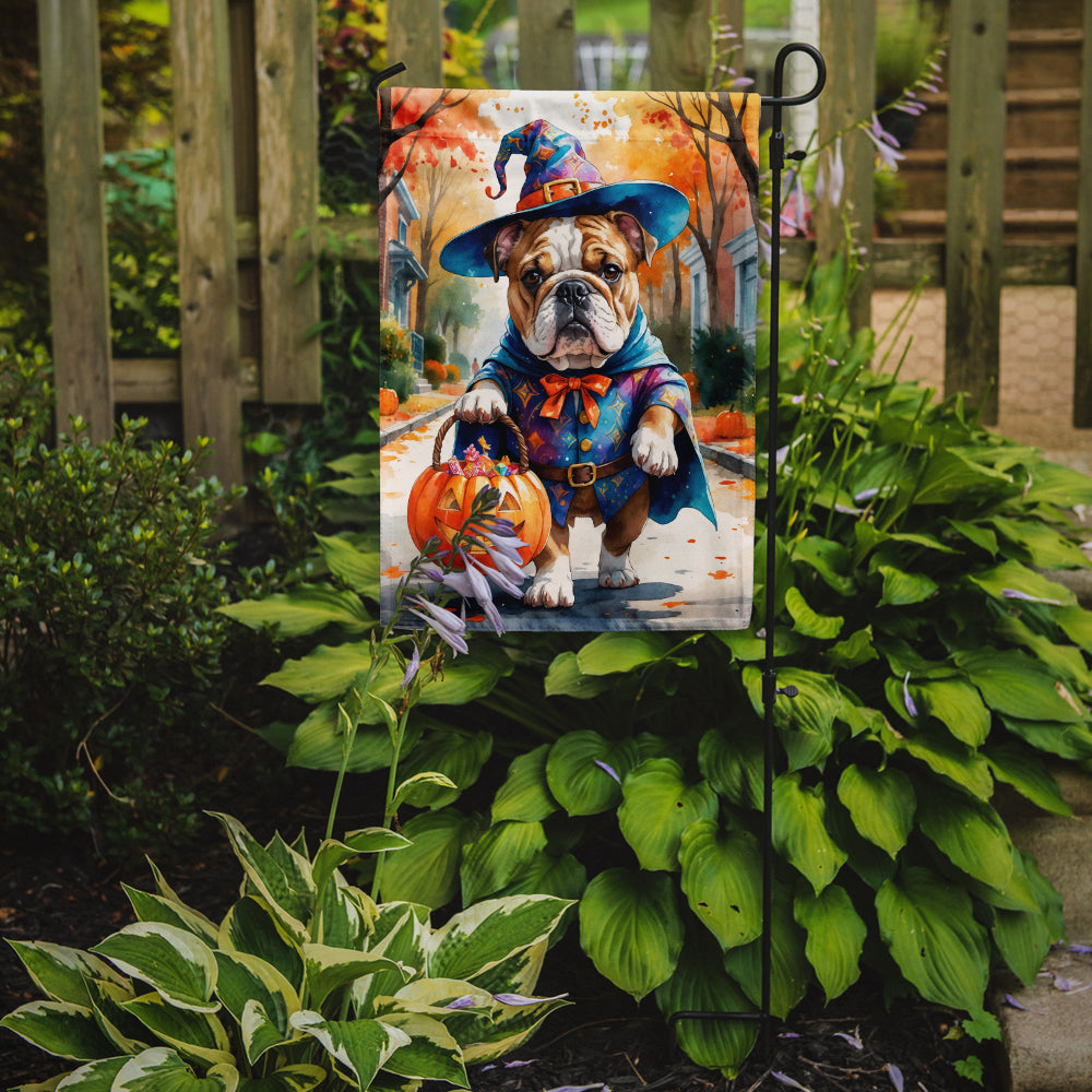 English Bulldog Halloween Trick or Treat Garden Flag