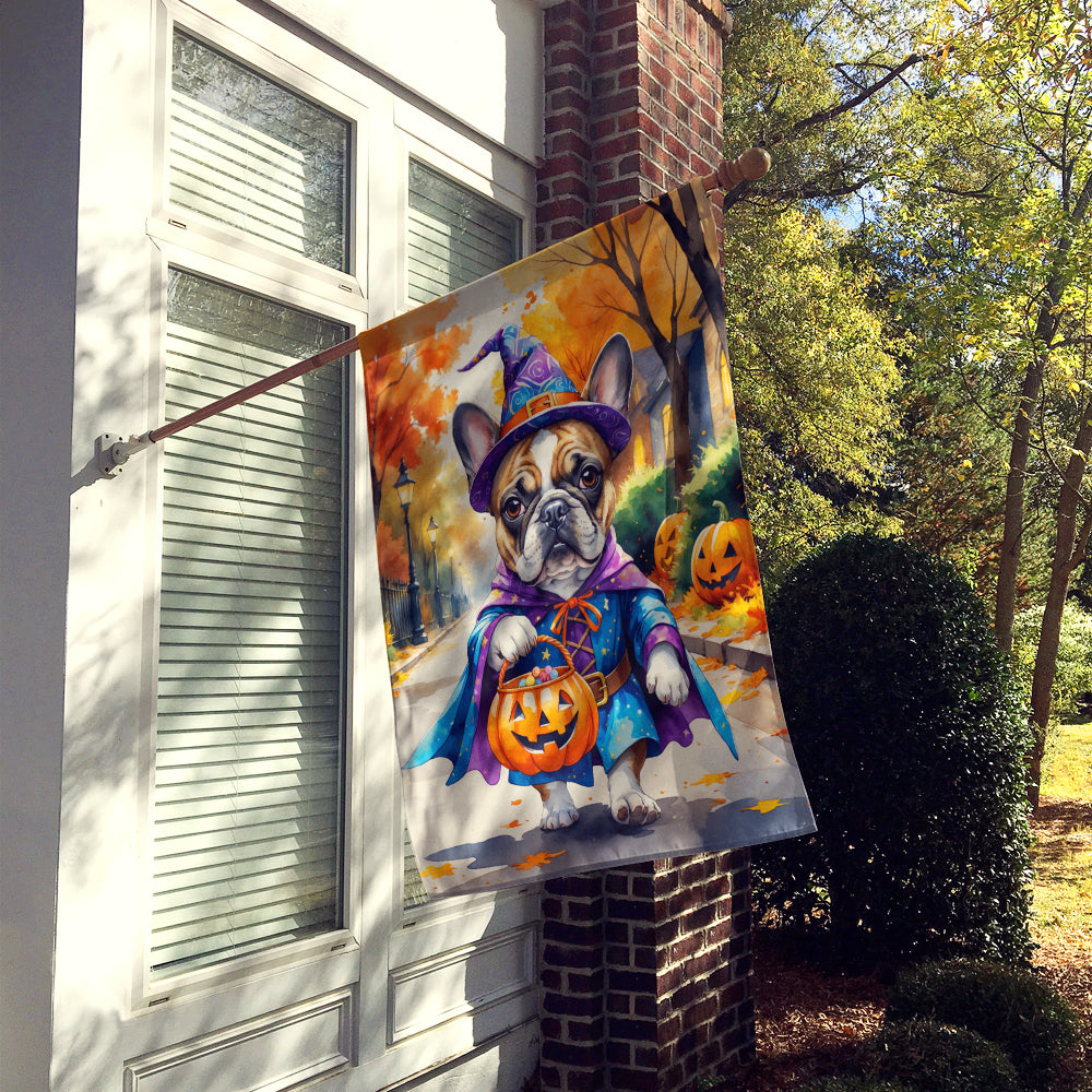 French Bulldog Halloween Trick or Treat House Flag