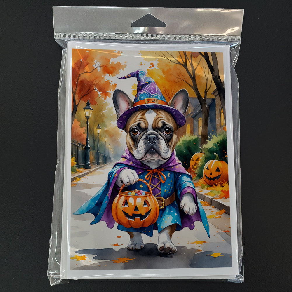 French Bulldog Halloween Trick or Treat Greeting Cards Pack of 8