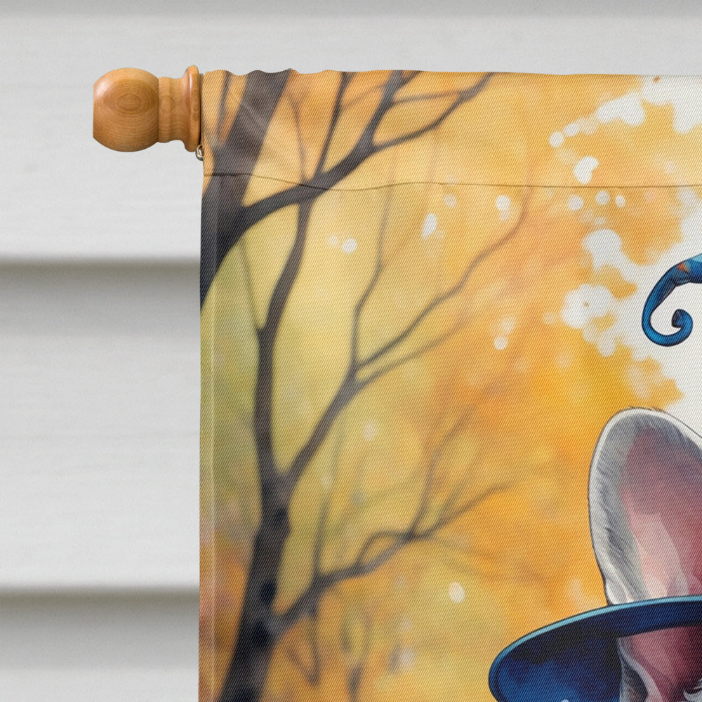 White French Bulldog Halloween Trick or Treat House Flag