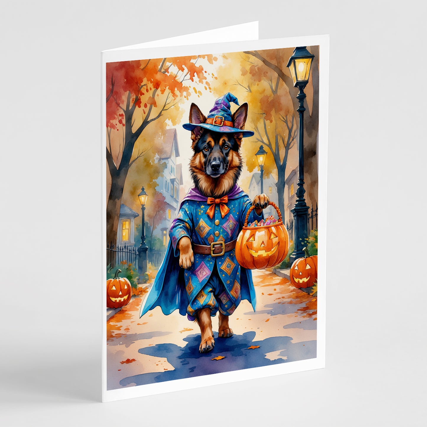 Buy this German Shepherd Halloween Trick or Treat Greeting Cards Pack of 8