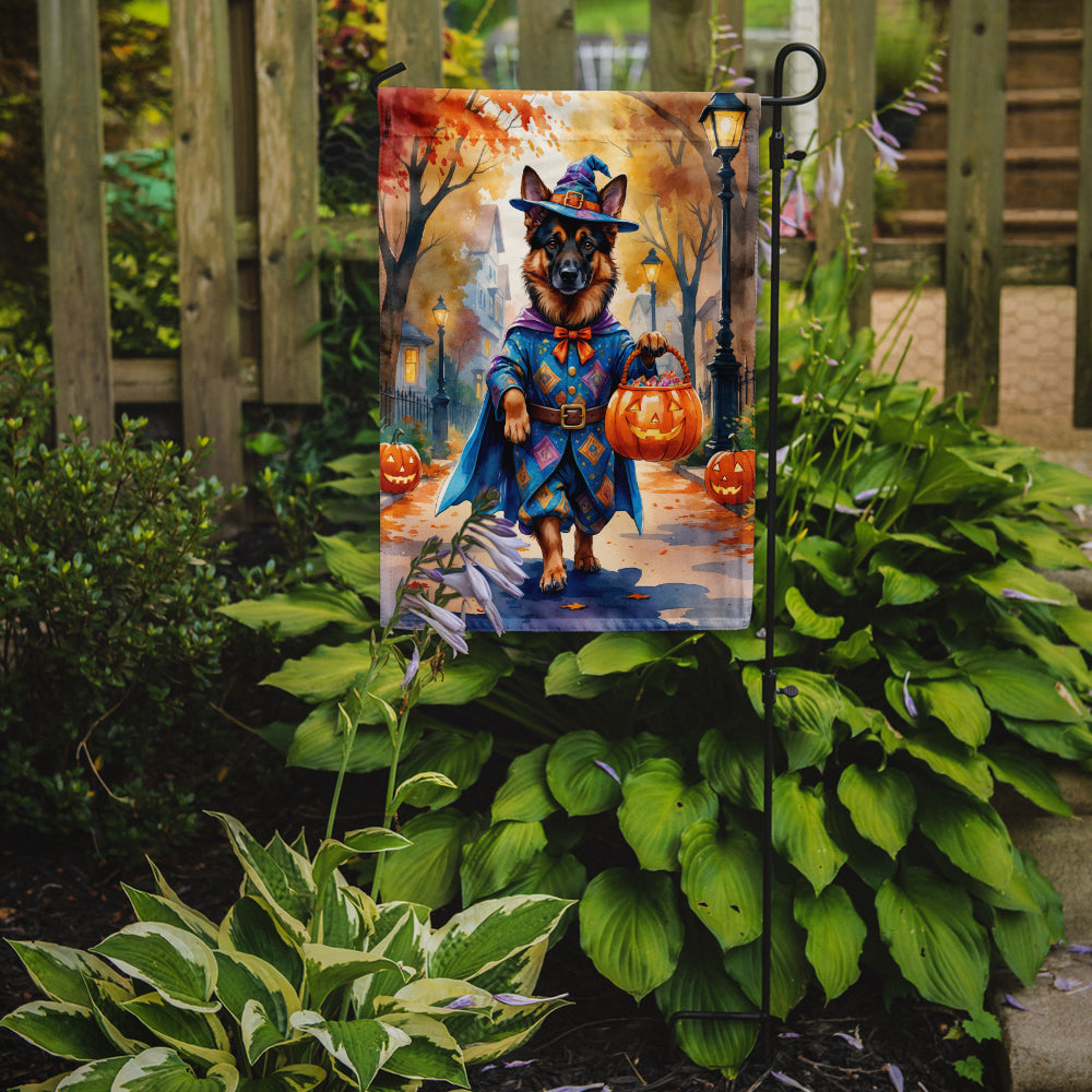 German Shepherd Halloween Trick or Treat Garden Flag