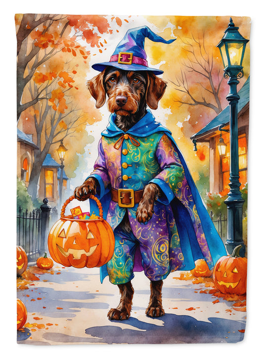 Buy this German Wirehaired Pointer Halloween Trick or Treat Garden Flag