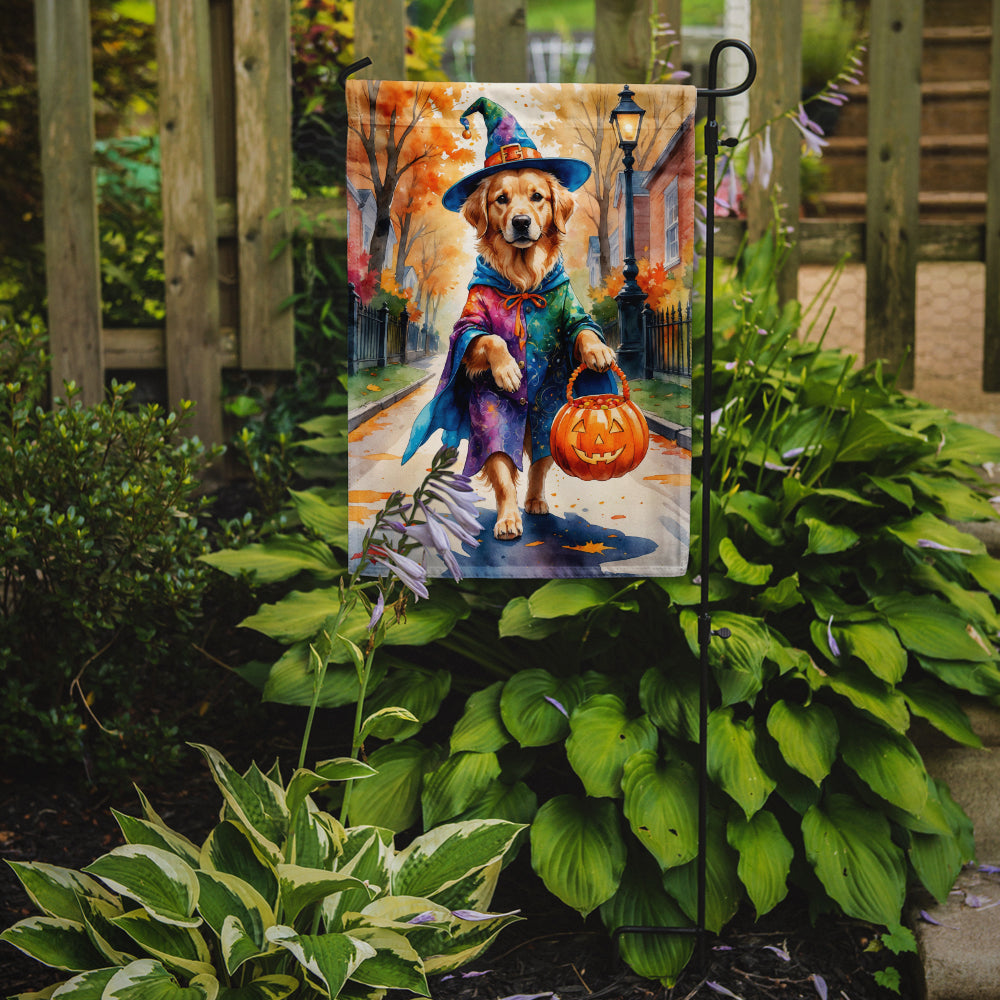 Golden Retriever Halloween Trick or Treat Garden Flag