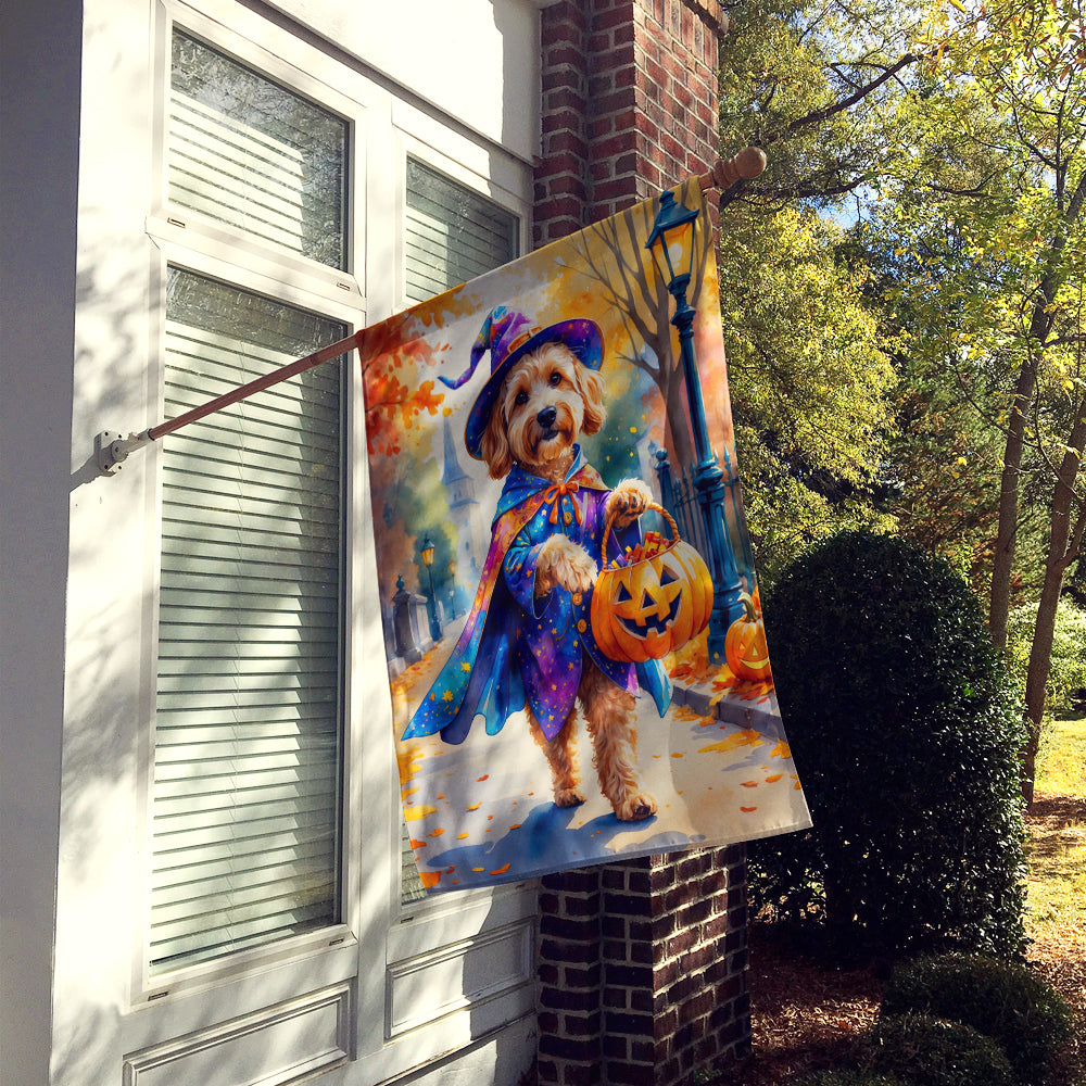 Goldendoodle Halloween Trick or Treat House Flag