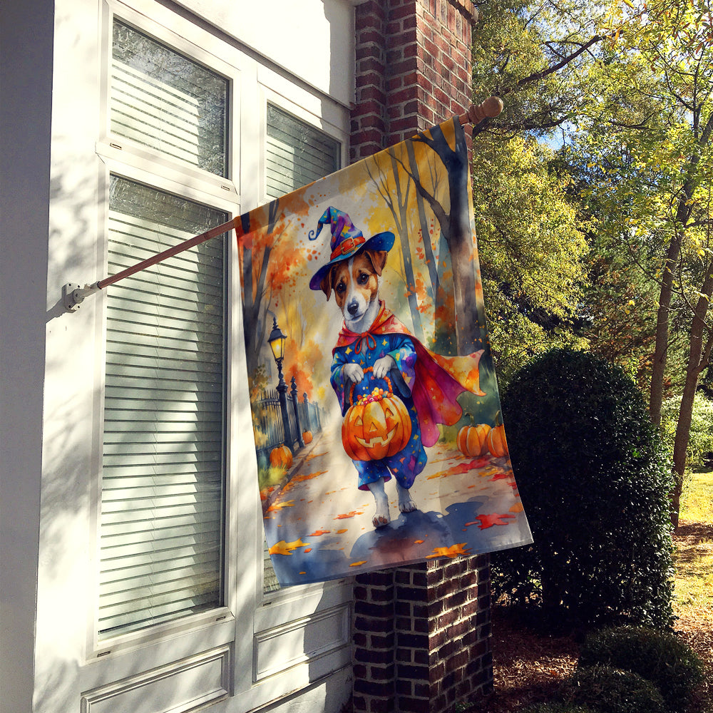 Jack Russell Terrier Halloween Trick or Treat House Flag