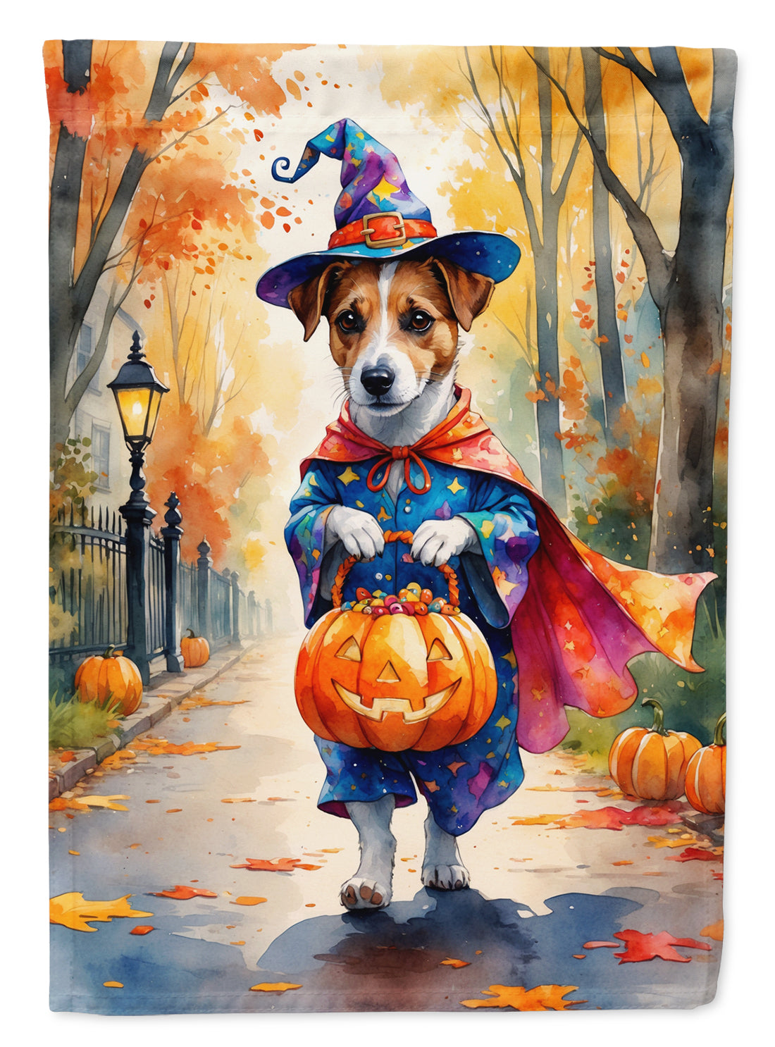 Buy this Jack Russell Terrier Halloween Trick or Treat Garden Flag
