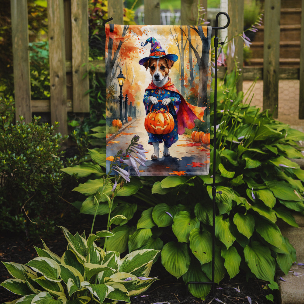 Jack Russell Terrier Halloween Trick or Treat Garden Flag