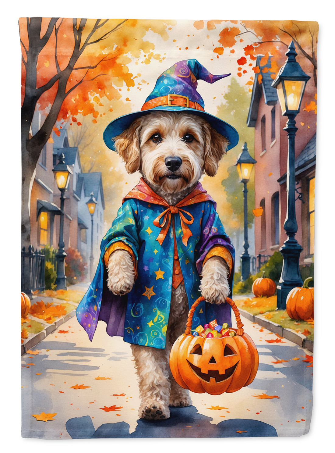 Buy this Labradoodle Halloween Trick or Treat House Flag
