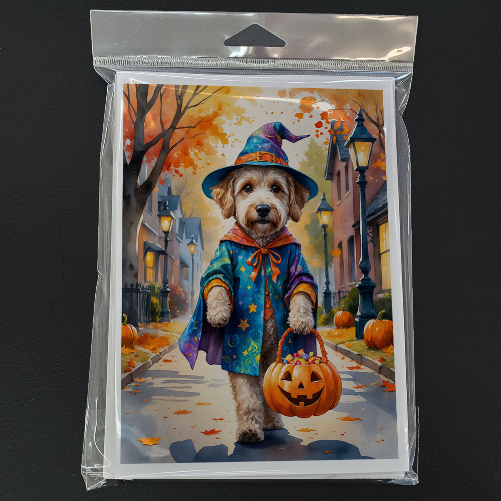 Labradoodle Halloween Trick or Treat Greeting Cards Pack of 8