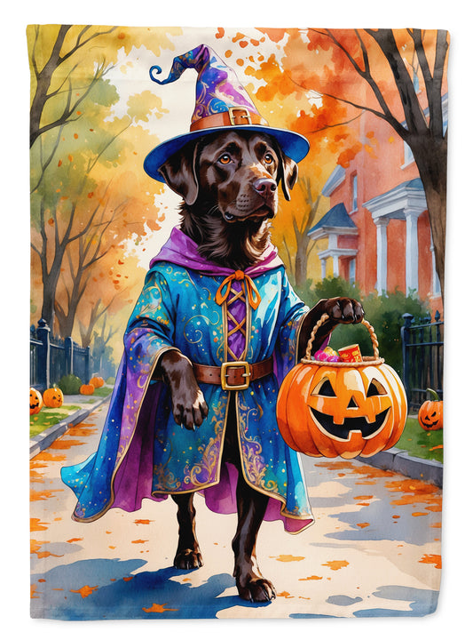 Buy this Chocolate Labrador Retriever Halloween Trick or Treat Garden Flag