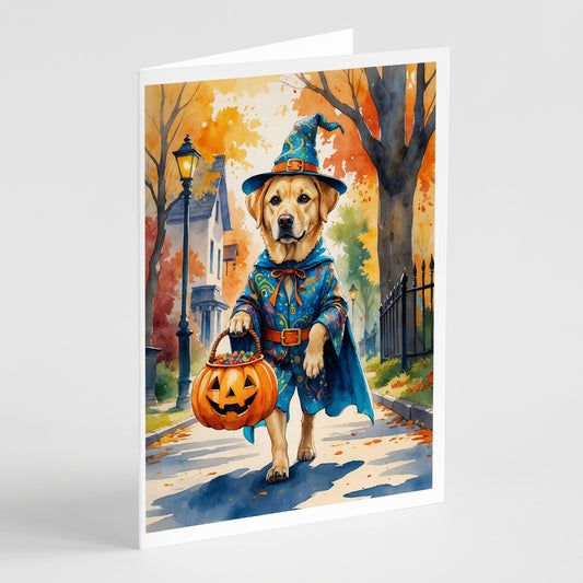 Buy this Yellow Labrador Retriever Halloween Trick or Treat Greeting Cards Pack of 8
