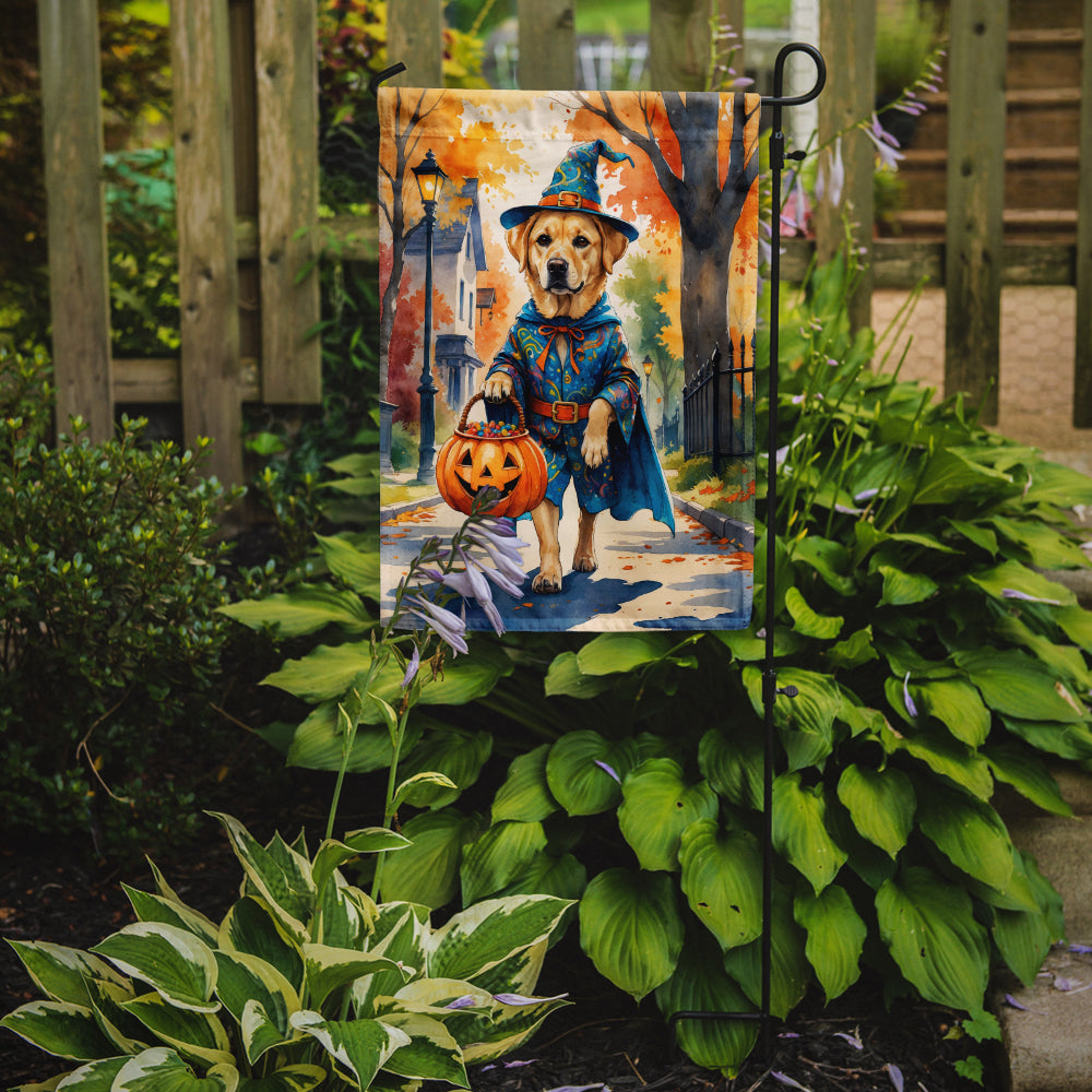 Yellow Labrador Retriever Halloween Trick or Treat Garden Flag