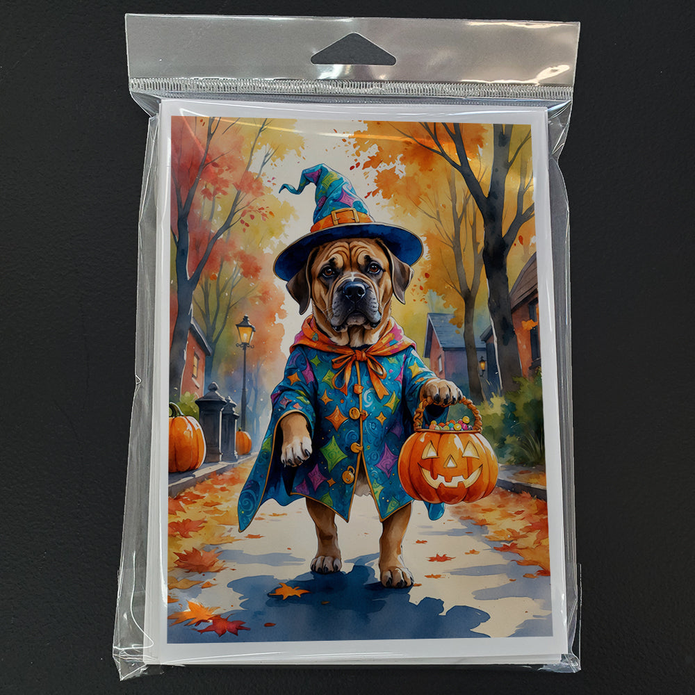 Mastiff Halloween Trick or Treat Greeting Cards Pack of 8