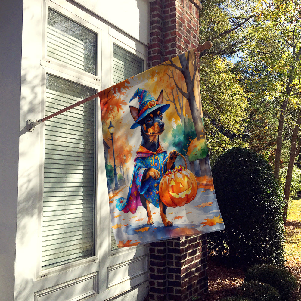 Miniature Pinscher Halloween Trick or Treat House Flag