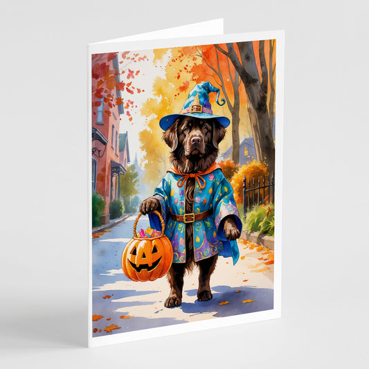 Buy this Chocolate Newfoundland Halloween Trick or Treat Greeting Cards Pack of 8
