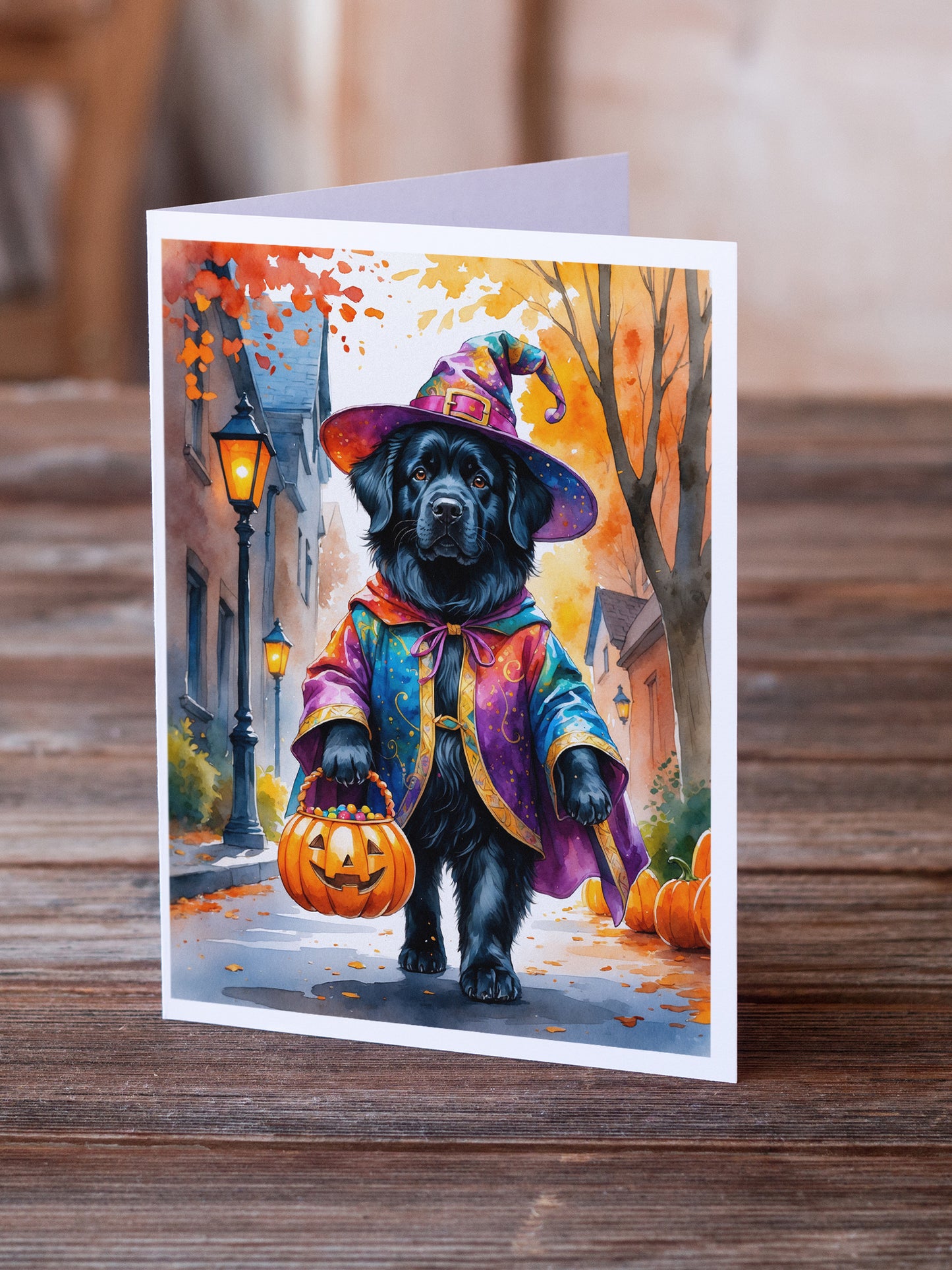 Newfoundland Halloween Trick or Treat Greeting Cards Pack of 8