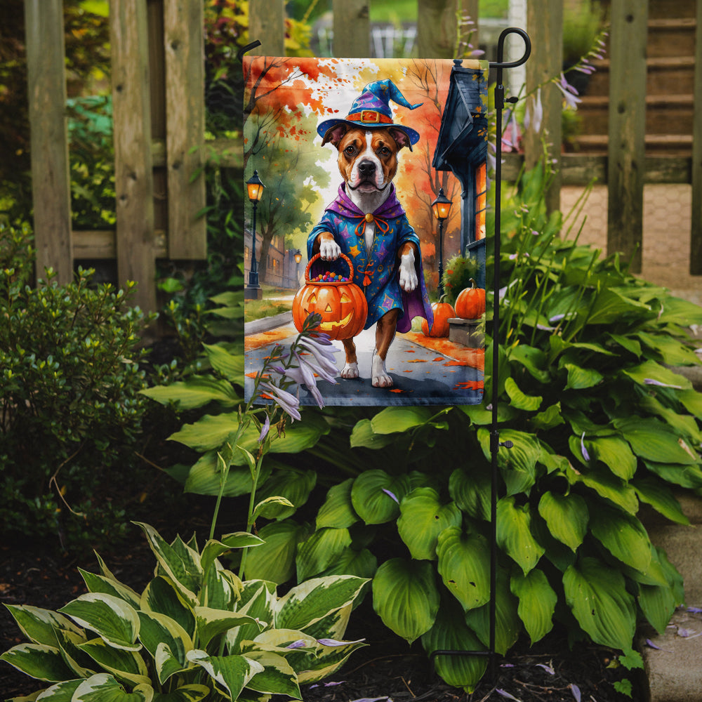 Pit Bull Terrier Halloween Trick or Treat Garden Flag