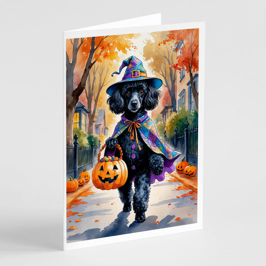 Buy this Black Poodle Halloween Trick or Treat Greeting Cards Pack of 8