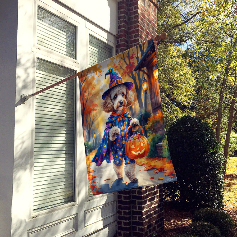 Poodle Halloween Trick or Treat House Flag
