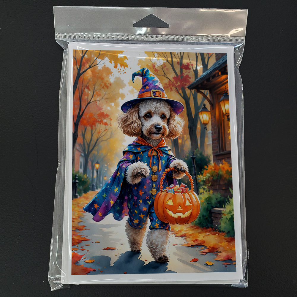 Poodle Halloween Trick or Treat Greeting Cards Pack of 8