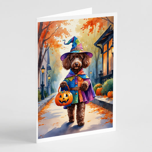 Buy this Chocolate Poodle Halloween Trick or Treat Greeting Cards Pack of 8
