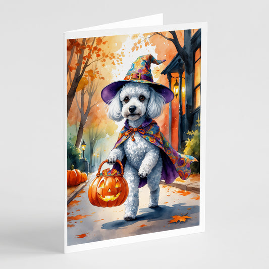 Buy this White Poodle Halloween Trick or Treat Greeting Cards Pack of 8