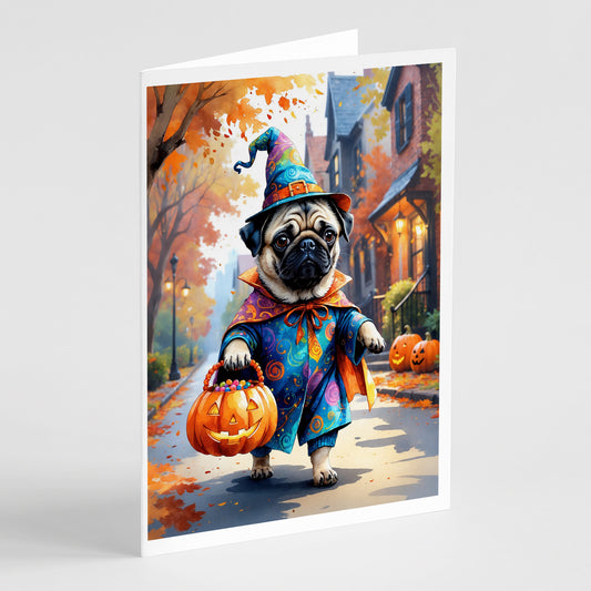 Buy this Pug Halloween Trick or Treat Greeting Cards Pack of 8