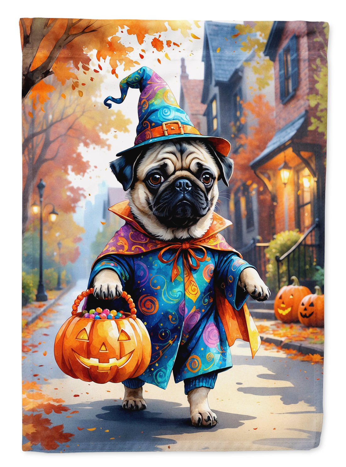 Buy this Pug Halloween Trick or Treat Garden Flag